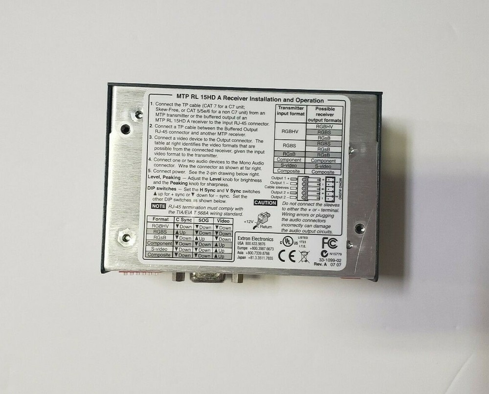New Extron Electronics MTP RL 15HD A 60-690-01