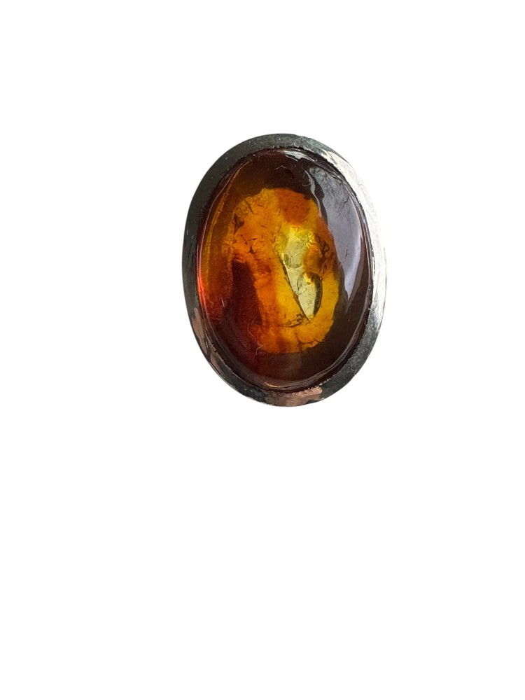 Baltic Amber Solid 925 Sterling Silver Ring 7