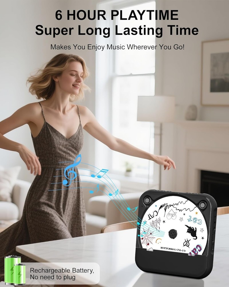 Bluetooth 5.1 Portable CD Player