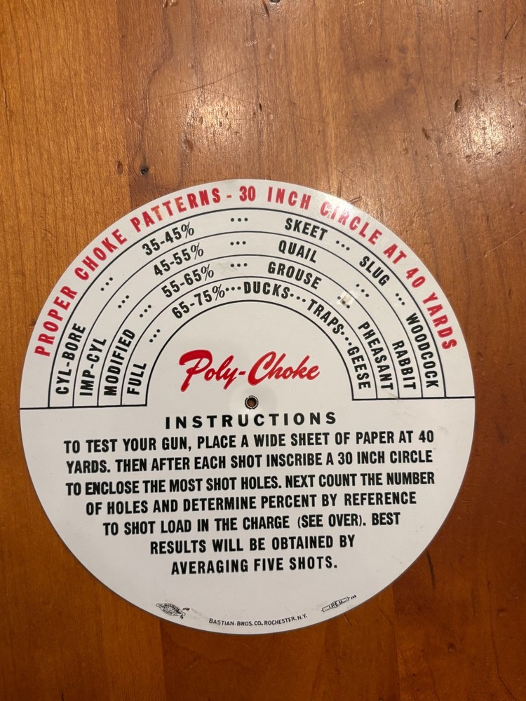 1956 Poly Choke Pattern Guide Plastic Disc Wheel Tool Vintage