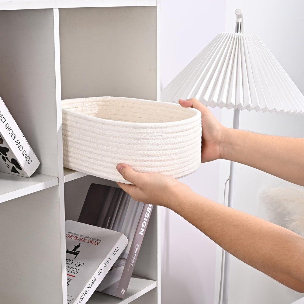 Small Baskets for Organizing, 4-Pack Storage Baskets for Shelves – Woven Bask...