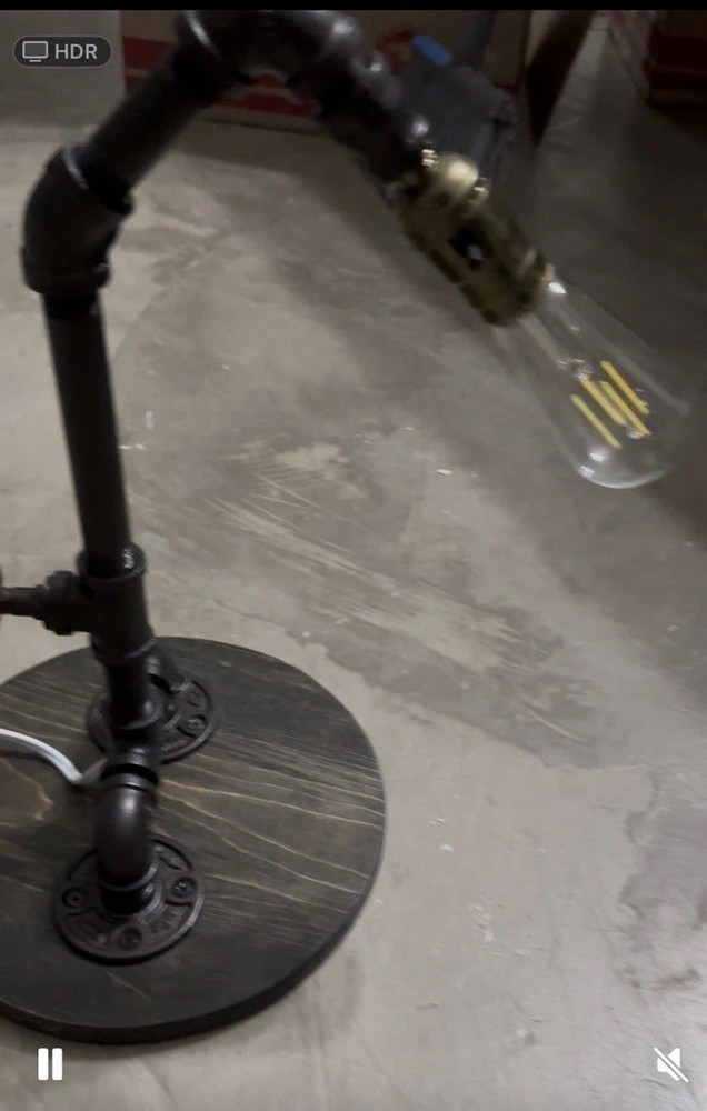 Steampunk Table Lamp Black Industrial Pipe