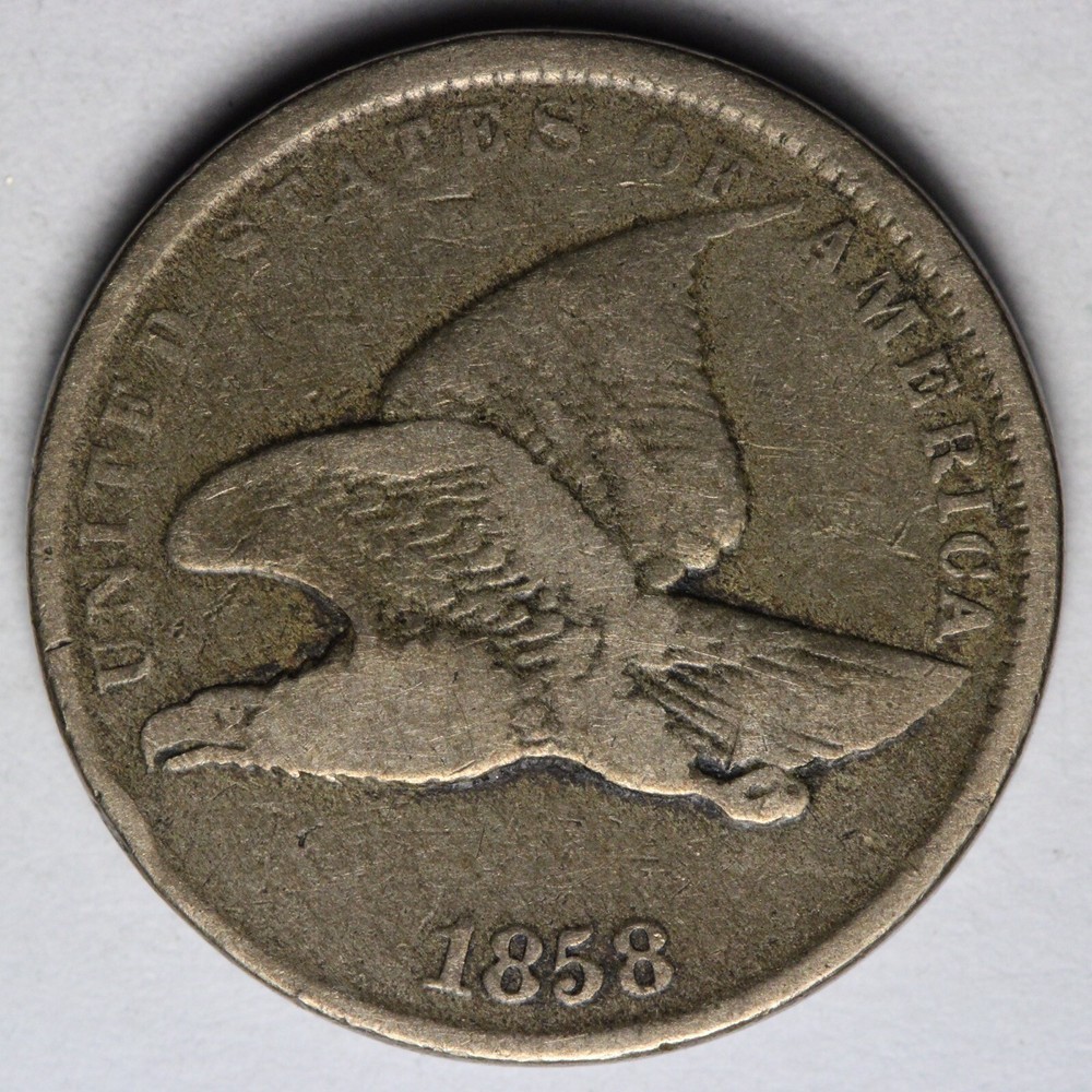 1858 S.L. Flying Eagle Cent Penny FINE E107 DAEU