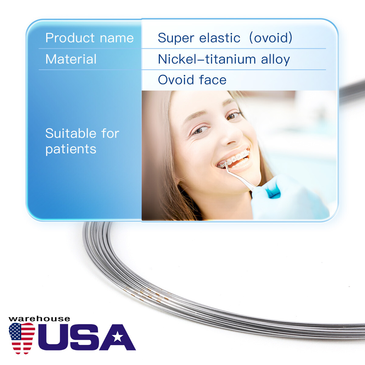 AZDENT Dental Orthodontic Brackets Mini Roth/MBT 022 Hooks 345/10Size Arch Wires