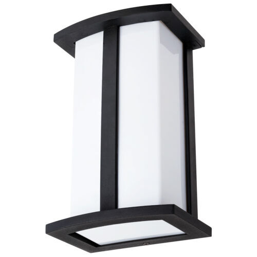 Rectangle Wall Sconce Light, E26, 60W, Opal Lantern, A19 Black Powder, 120V
