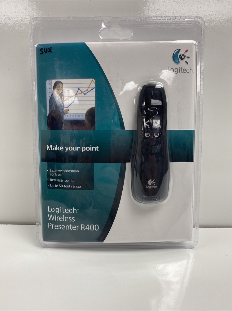Logitech R400 Wireless Presenter Laser Pointer 50 Foot Range