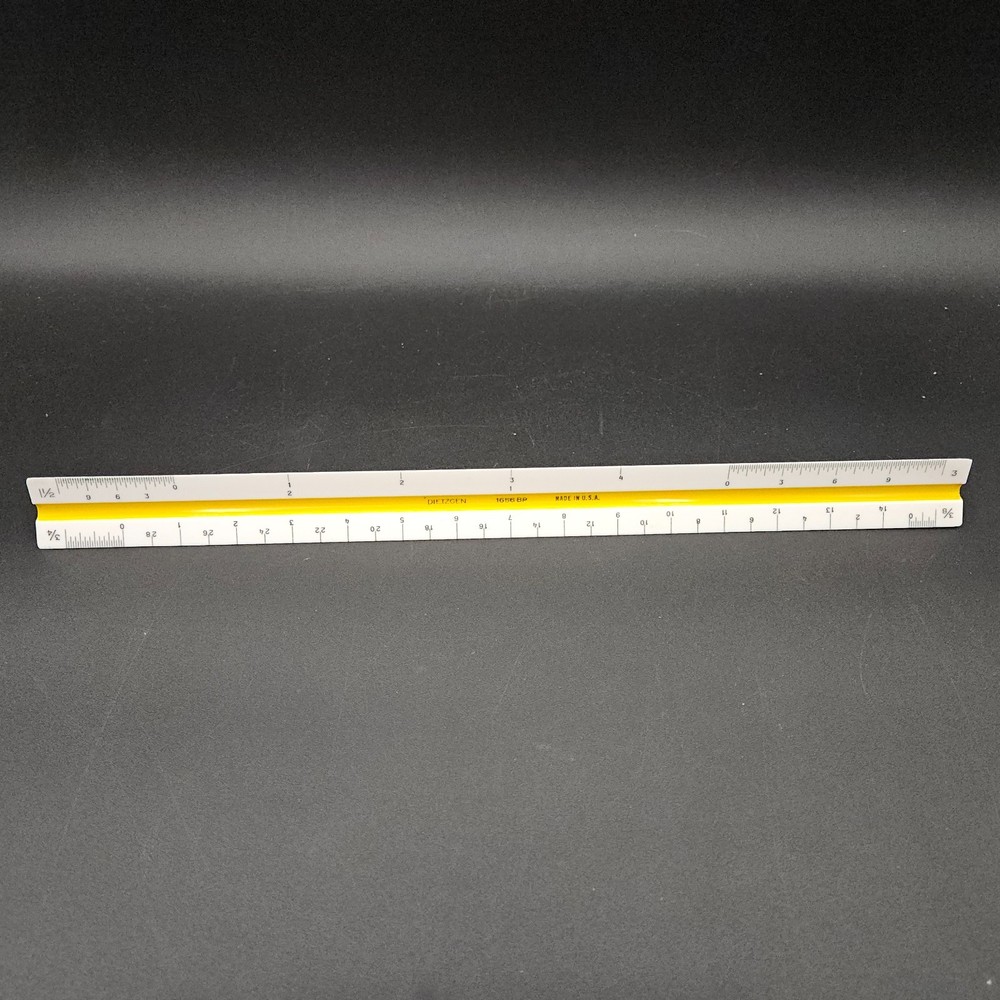 Vintage Dietzgen 1656 BP Triangular Scale Ruler Architecture Drafting