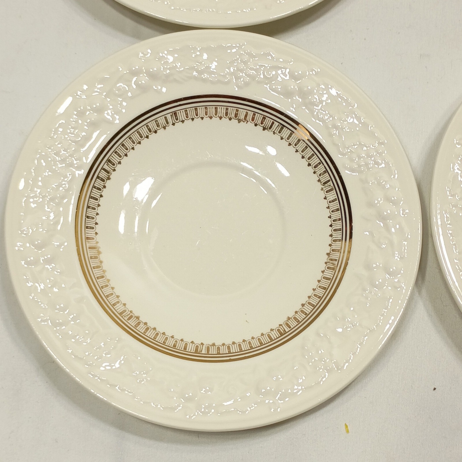 Vintage Homer Laughlin Eggshell Theme Floral Teacup & Saucer Sets (6) USA 1940s