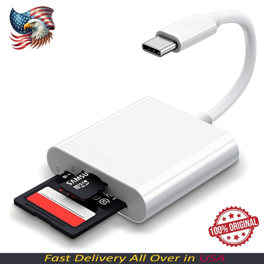 USB C SD Card Reader for iPhone 15 16/iPad/MacBook/Mac,Type C Memory Trail Camer