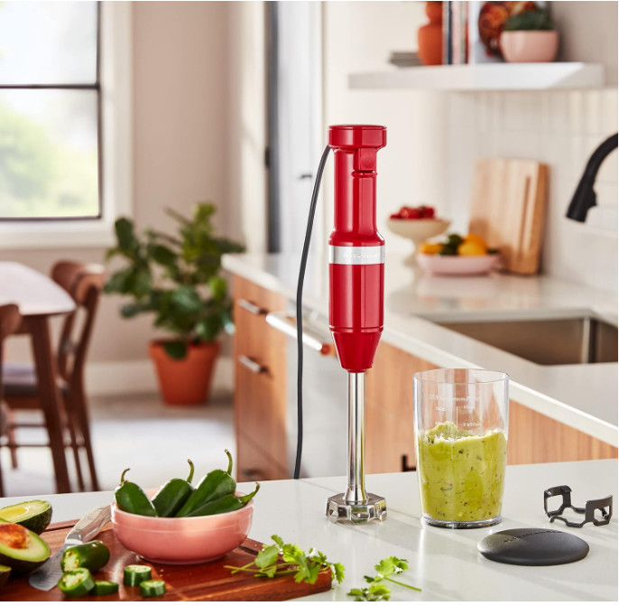 KitchenAid Variable Speed Hand Blender KHBV53, Empire Red Corded Mixer