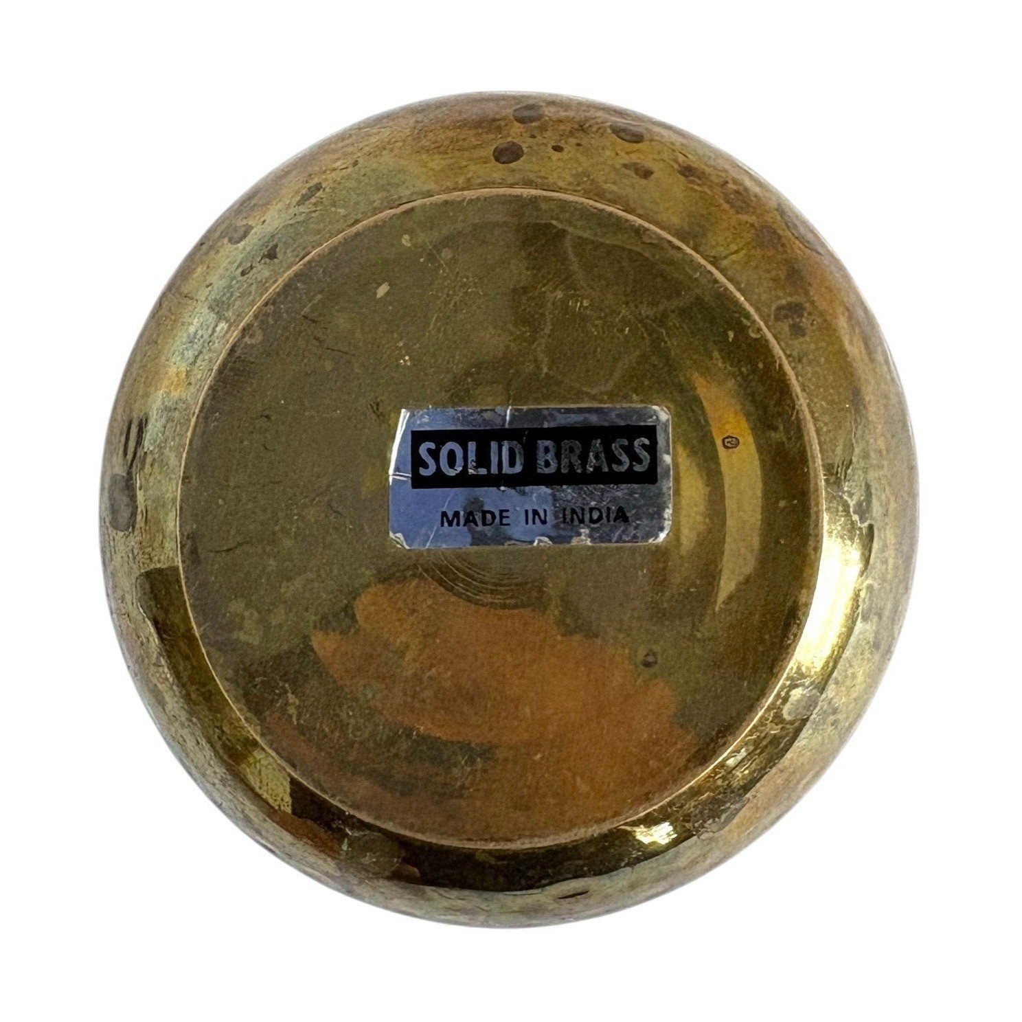 Vintage Solid Brass Hammered Mini Bud Vase Made in India 3.25 Inch Bulbous Gold