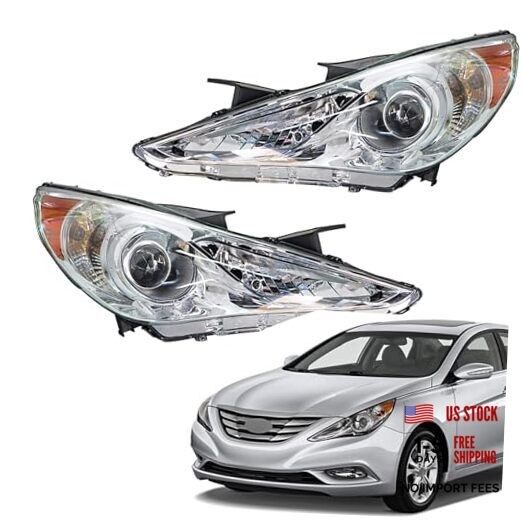 Driver Side and Passenger Side Headlights Assembly Halogen Replacement for