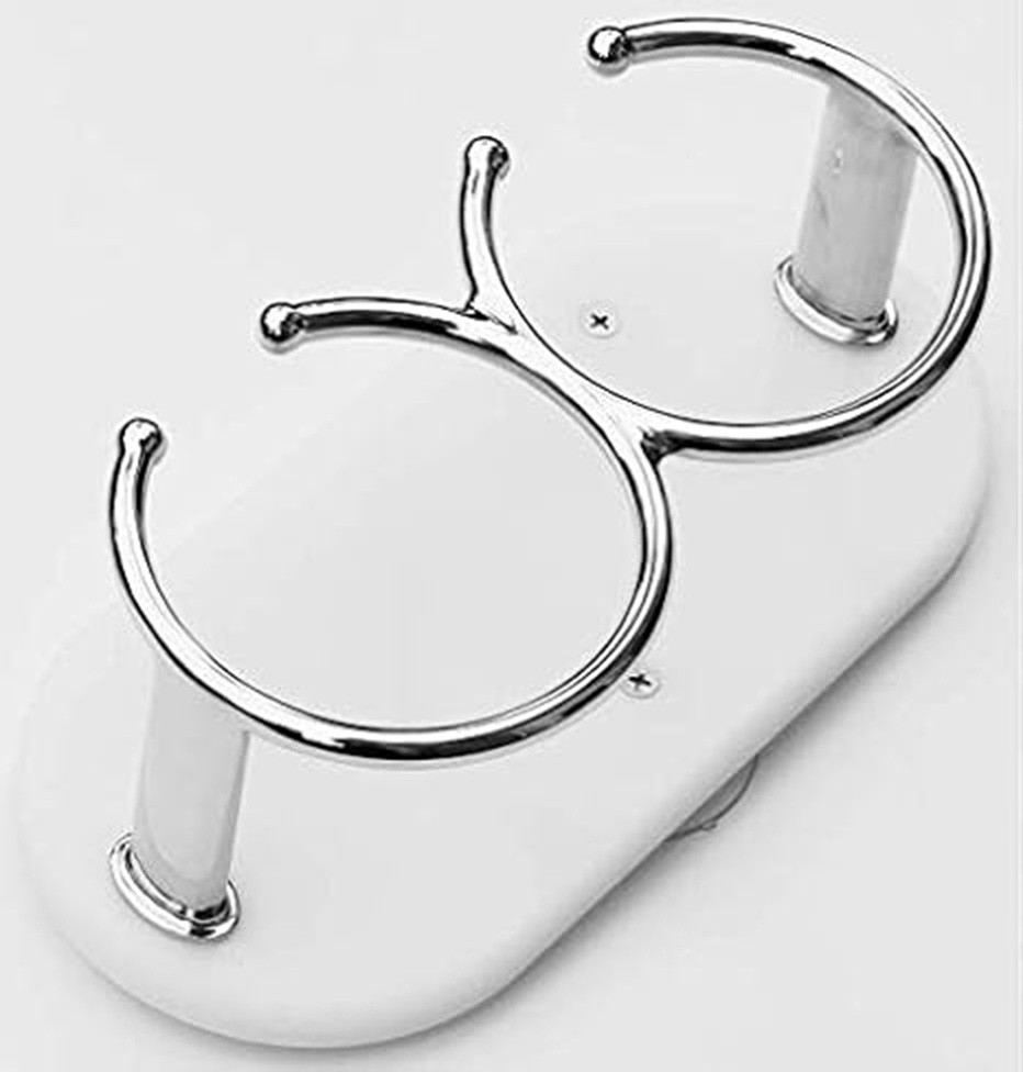 Stainless Double Ring Drink Holder with Mounting Suction Cups