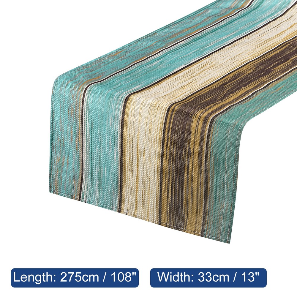 Table Runner 108" x 13", Retro Table Runner, Green & Grey
