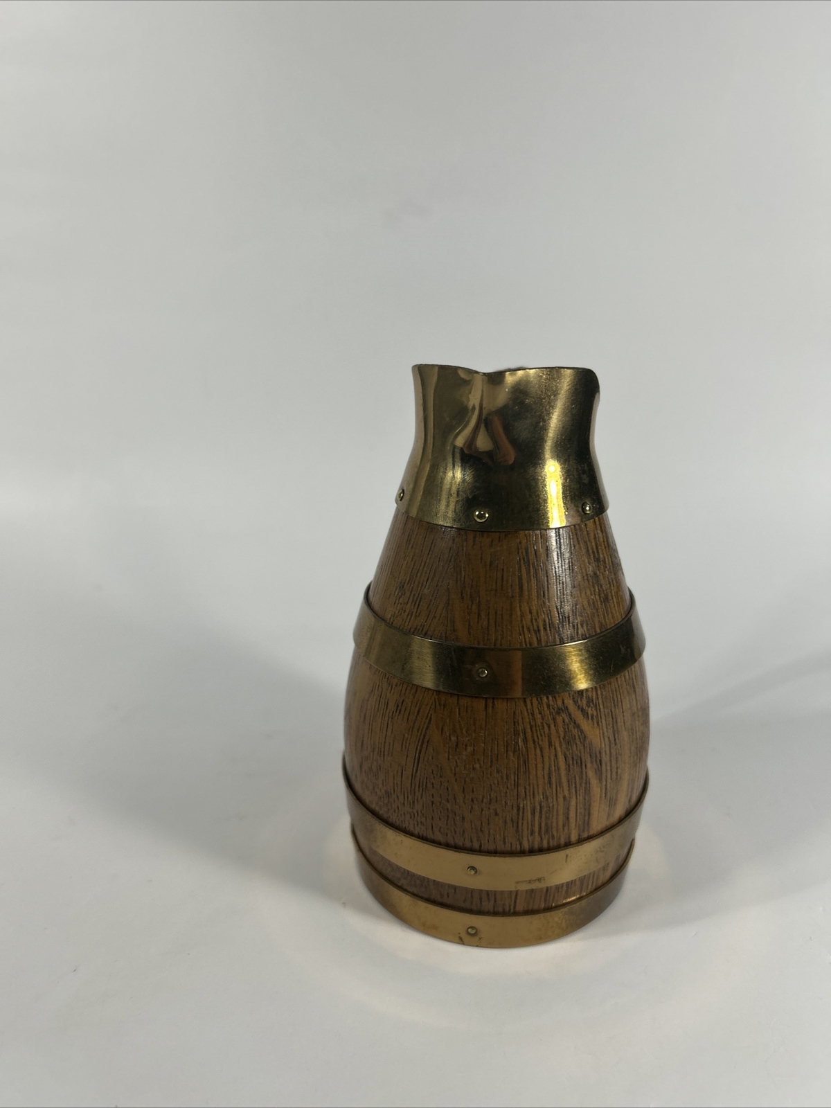 Gerard Lafitte Meilleurs d'Ouvrier de France Brass Oak Barrel Pitcher 1933