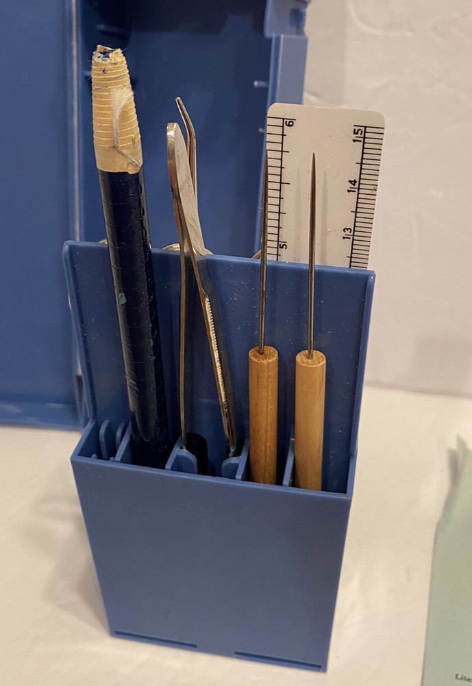 Vintage Clay Adams Standacase Dissecting Kit Case Tools Scissors 1966