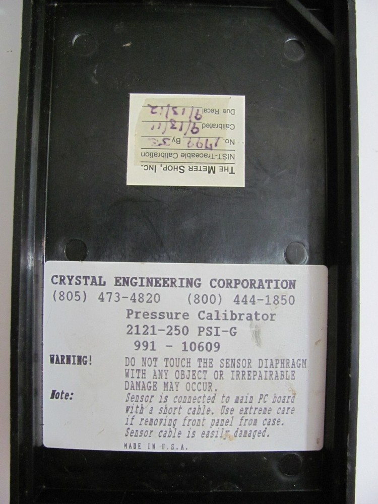 Crystal Engineering 2121-250 PSI-G Digital Pressure Calibrator