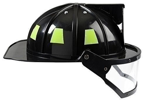 Aeromax Firefighter Helmet with Movable Visor, Black, Adjustable Size