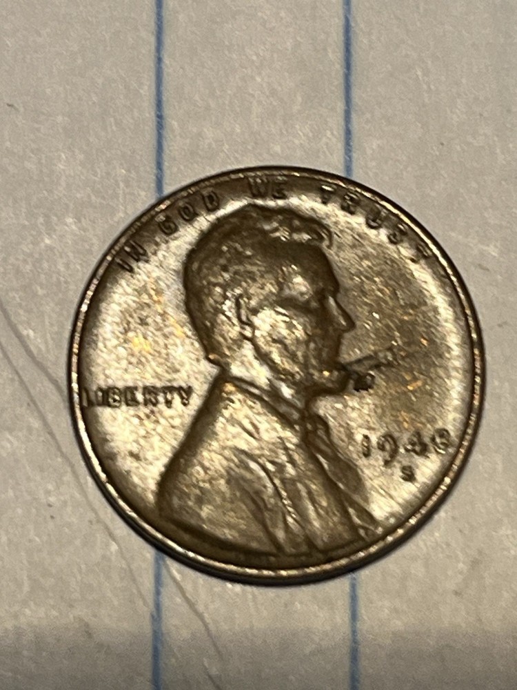 1948 S Wheat Cent Lamination Error