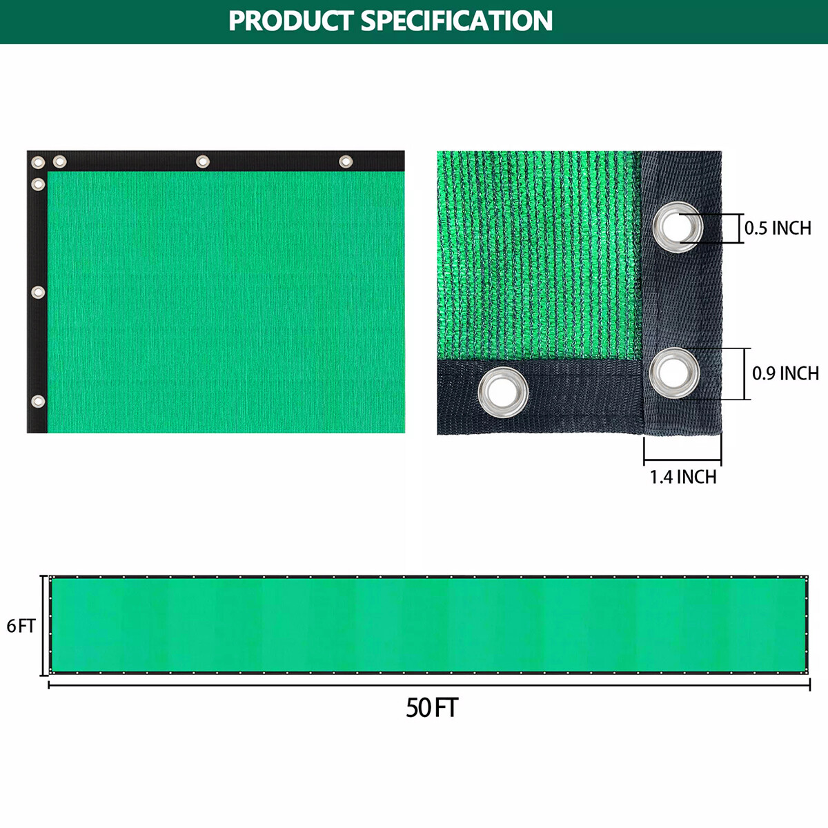 6ft x 50 Privacy Fence Screen Garden Yard Windscreen Mesh Shade Cover Green