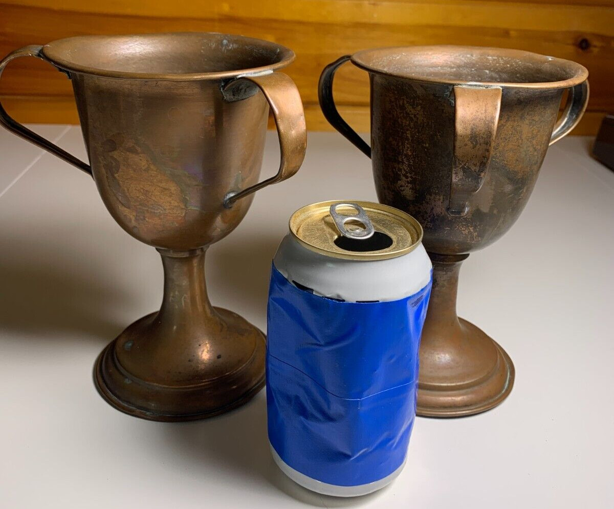 Antique Vintage Copper Cup Mug Chalice Goblet Medieval Renaissance Gothic Knight