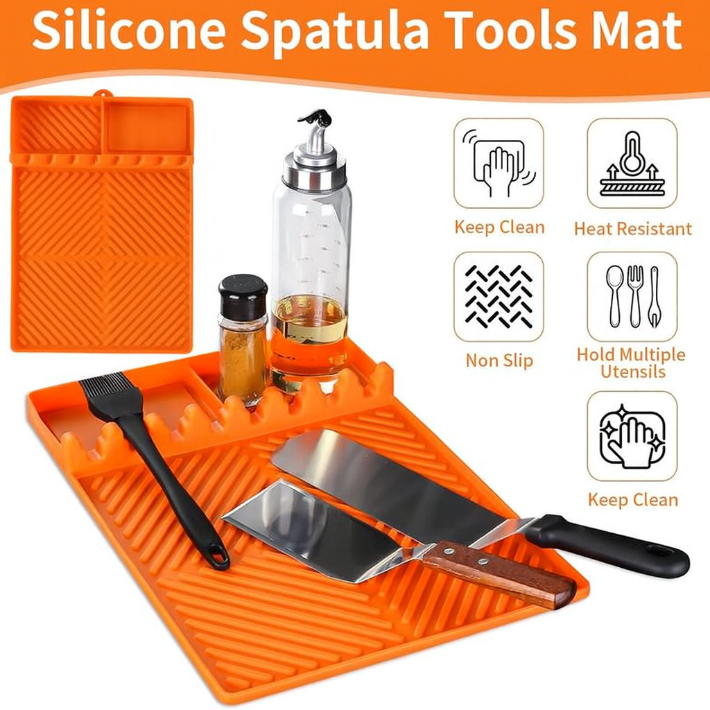 2PCS Silicone Griddle Mat for Blackstone BBQ Grill Accessories Non-Slip Heat-Res