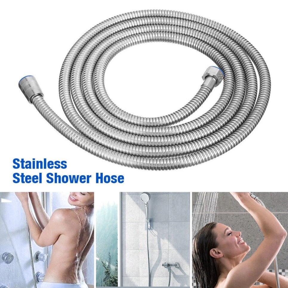 Shower Head Hose Handheld Extra Long Stainless Steel Bathroom Flexible Tube