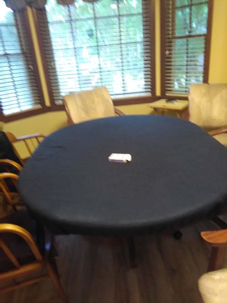 Felt poker table cover - for round table with leaf insert / oval table FS