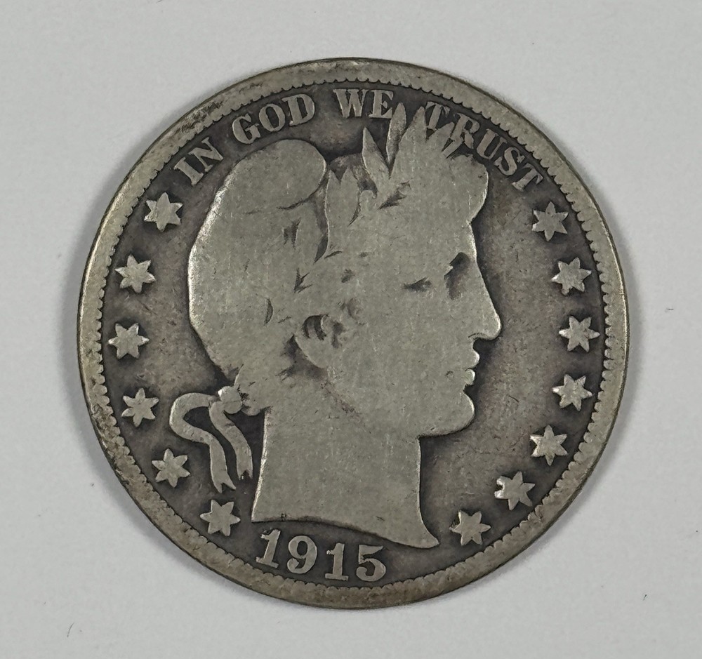 1915 BARBER HALF DOLLAR VG