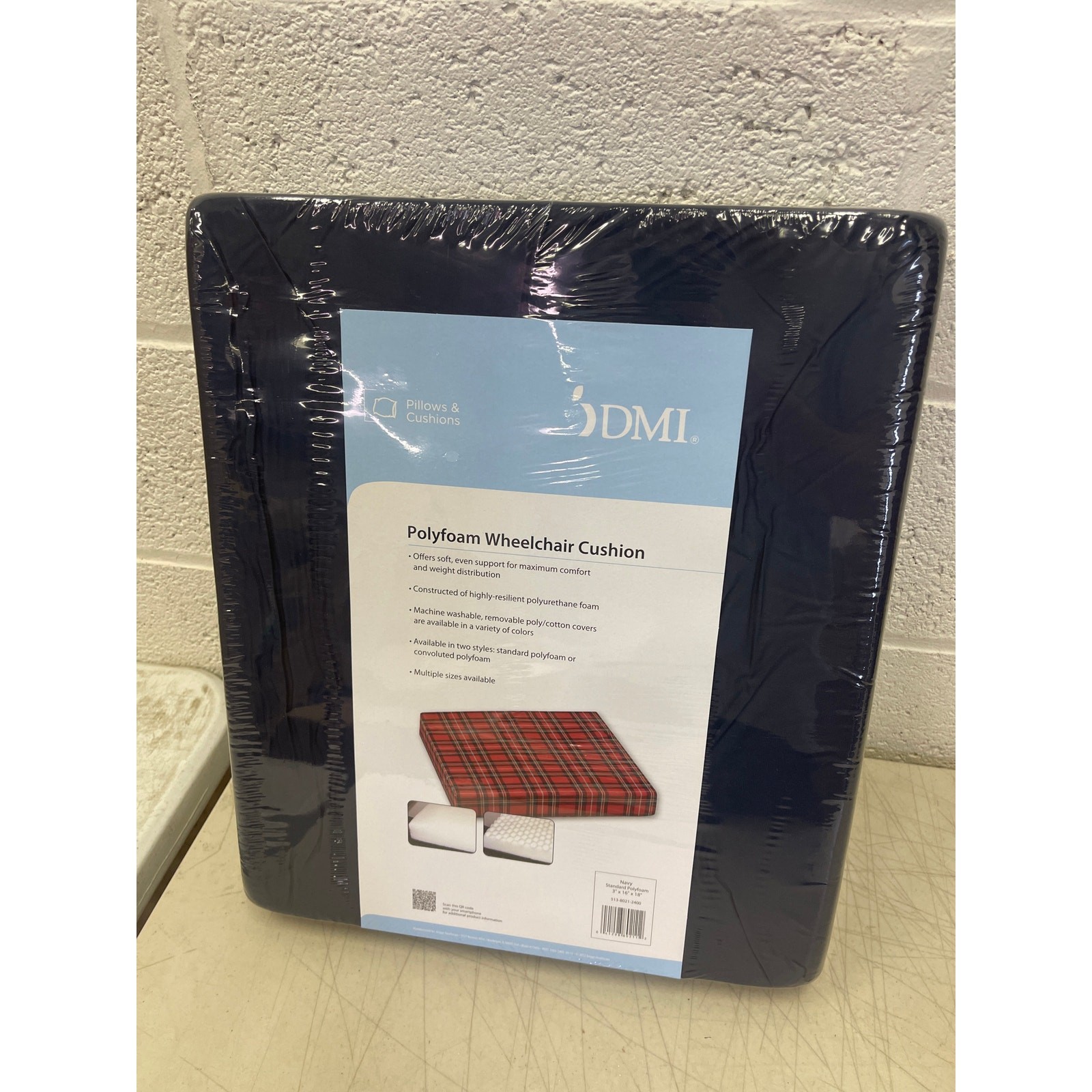 DMI Seat & Chair Cushion for Wheelchairs, Scooters for Support & Height 18X16X3"