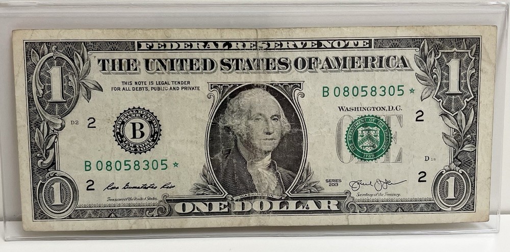 $1 2013 B Duplicate DC Star Note B08058305