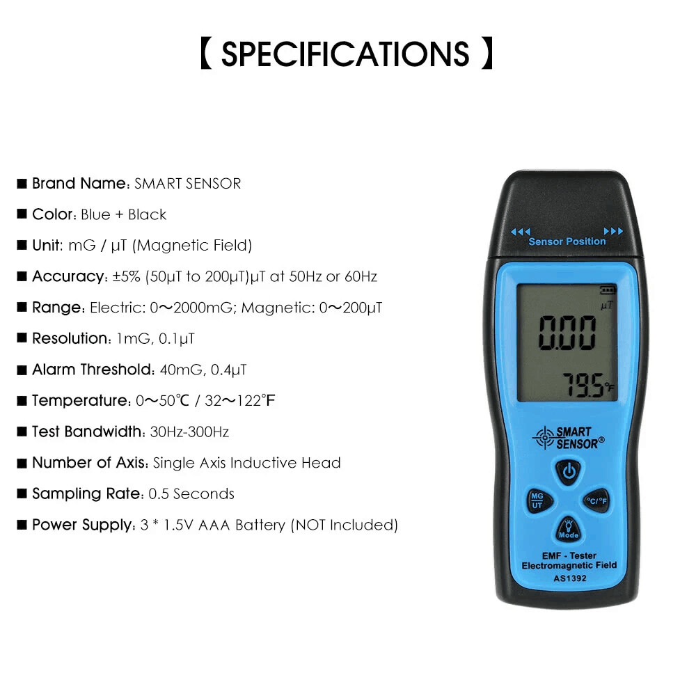 Handheld Digital LCD EMF Tester Electromagnetic Field Radiation Detector