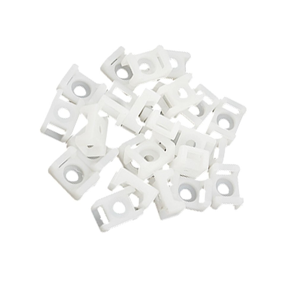 9mm Width Cable Tie Base Mount Holder White 25 Pieces