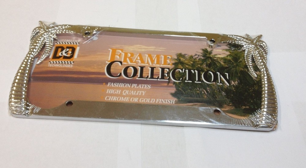 PALM TREE CHROME METAL LICENSE PLATE FRAME LPF-389C