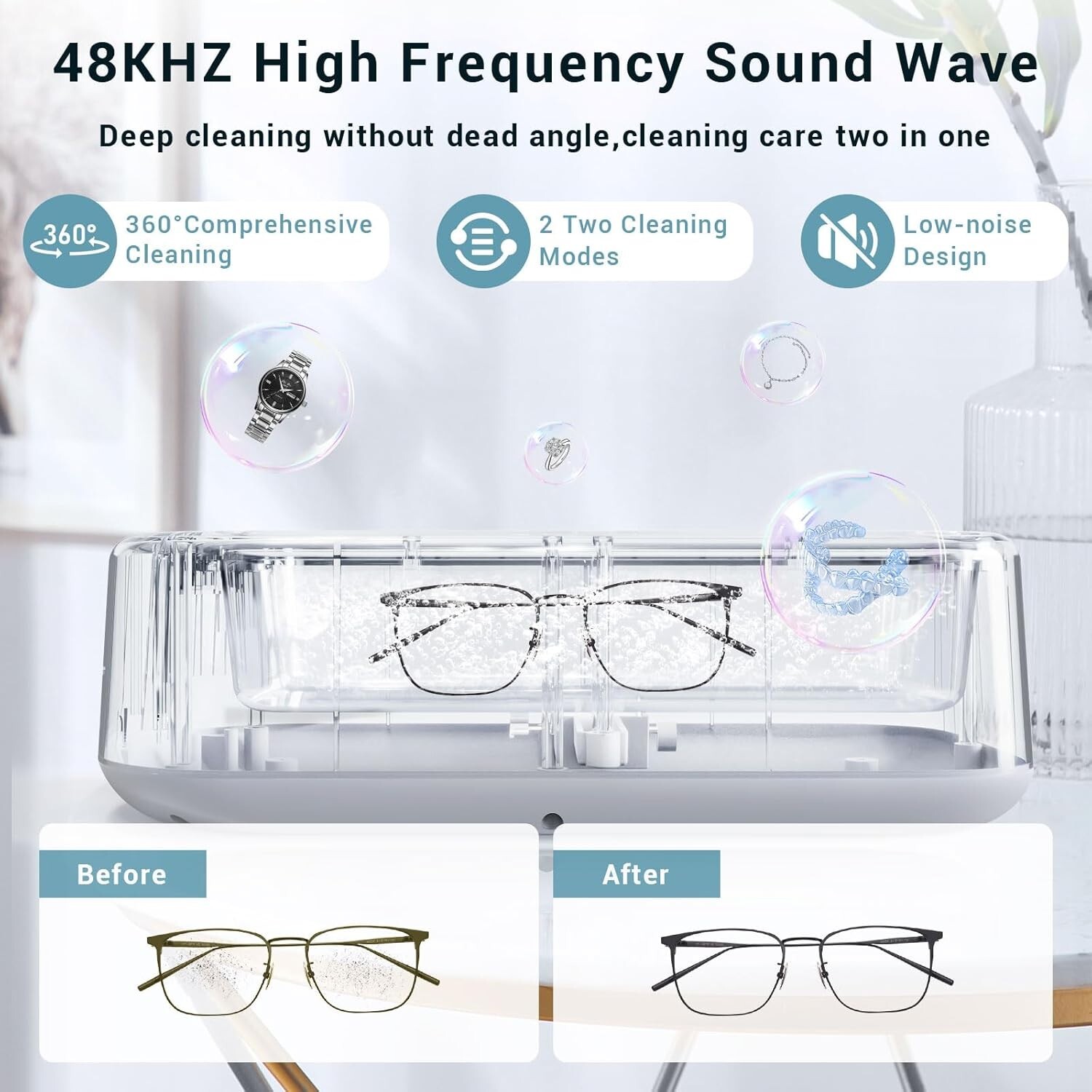 Ultrasonic Jewelry Cleaner Denture Glass Watch Ring Bath Tank Cleaning Machine