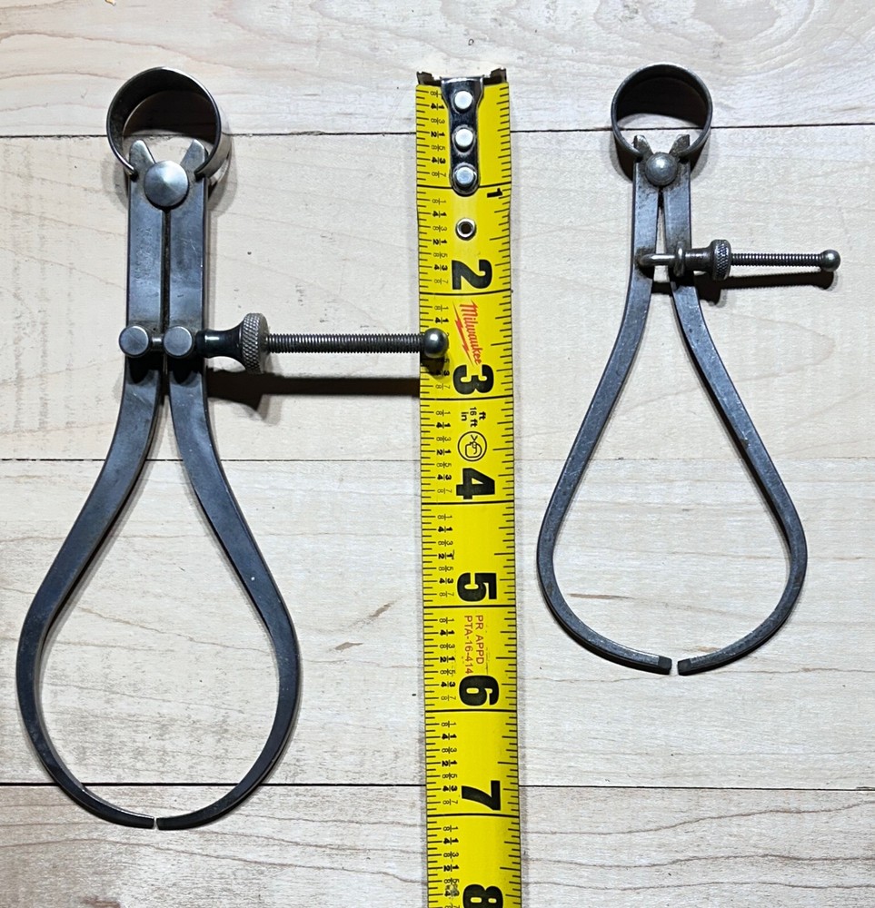 2 x Spring Outside Calipers, 1 x Union Tool Co. Orange MA