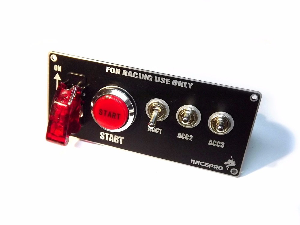 Ignition Switch Panel Push Button Engine Start 3x Toggle for Racing Car 12V