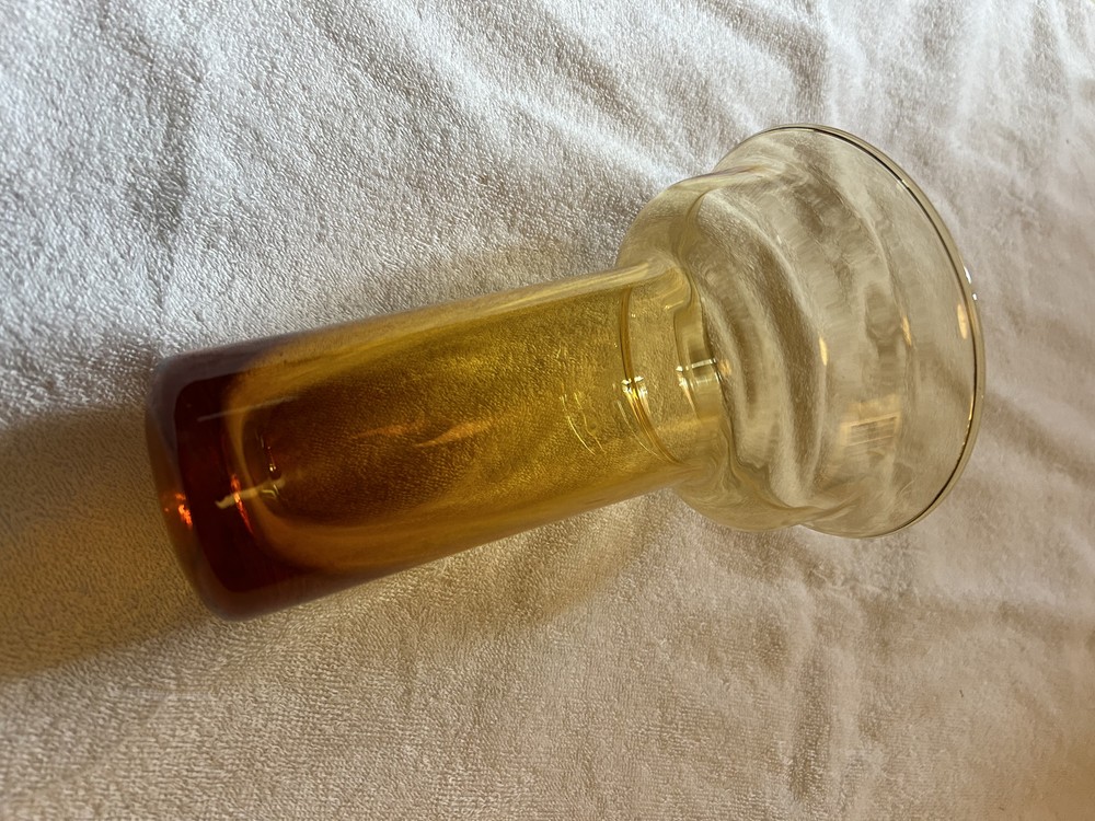 Vintage amber glass ice insert for pitcher