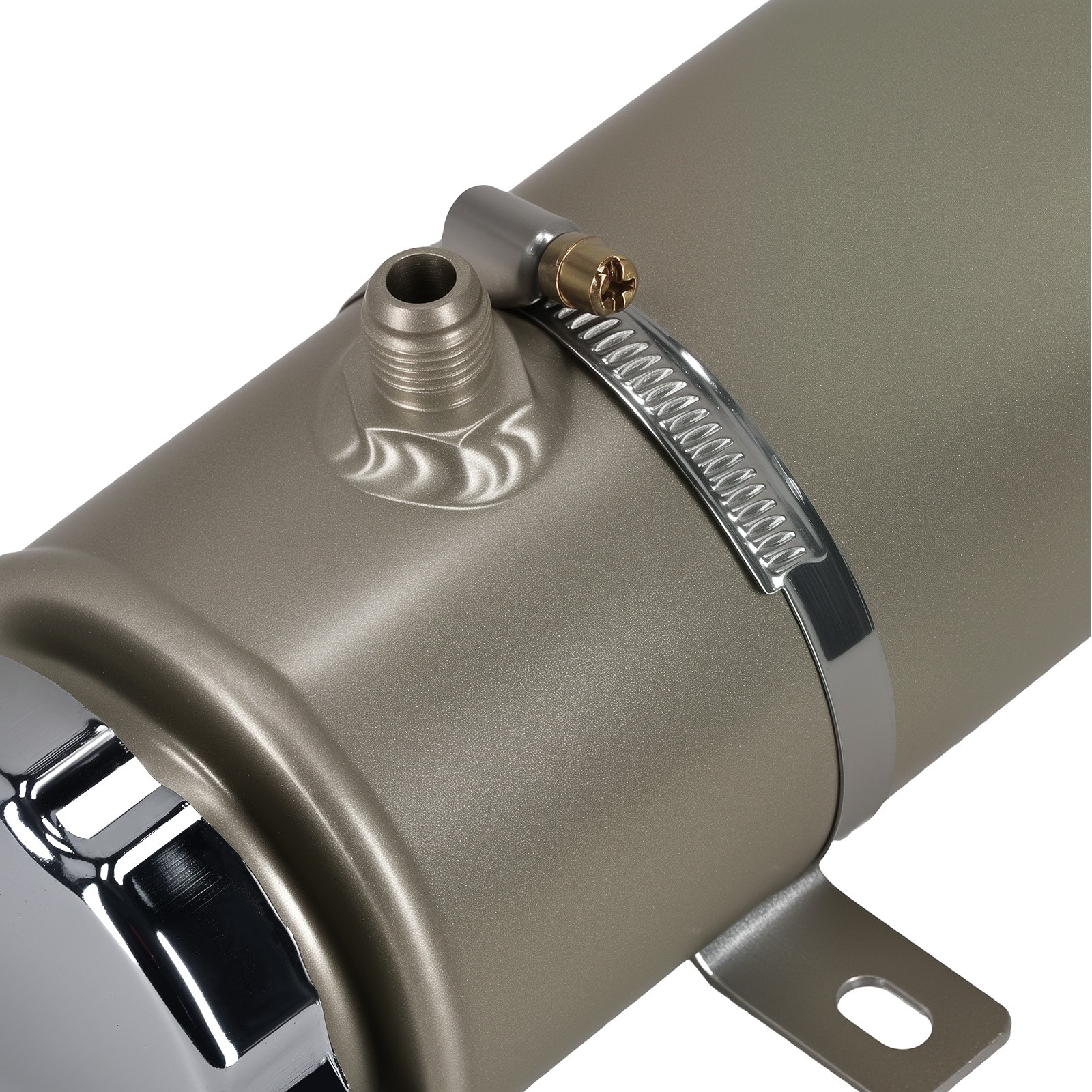 Racing Power Steering Reservoir Universal Performance Silver Aluminum Tank Kit