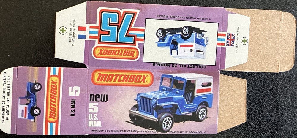 Matchbox Superfast #5 U.S. Mail ‘77-‘82 Type L Repro Box