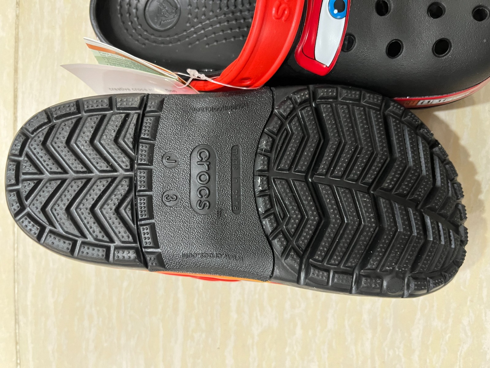 NEW! Light Up Black Red Lightning McQueen Crocs Clog Kids Shoe C8-C12, J1-J3 NWT