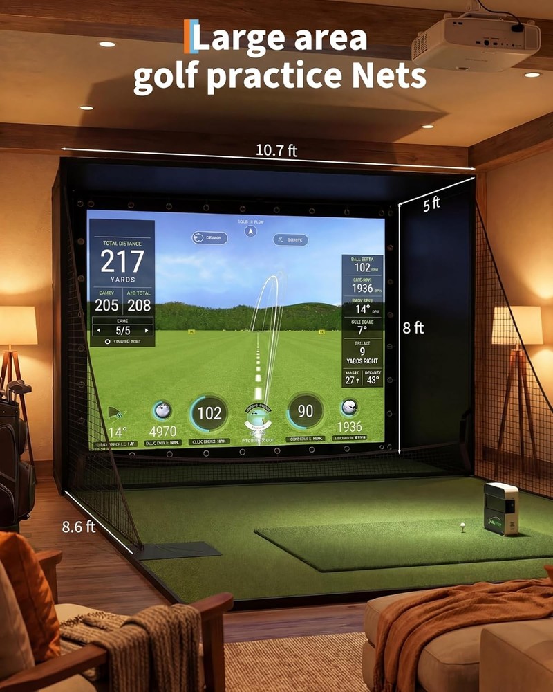 Golf Simulator Enclosure with Hitting Screen Golf Simulator Enclosure Cage Tent