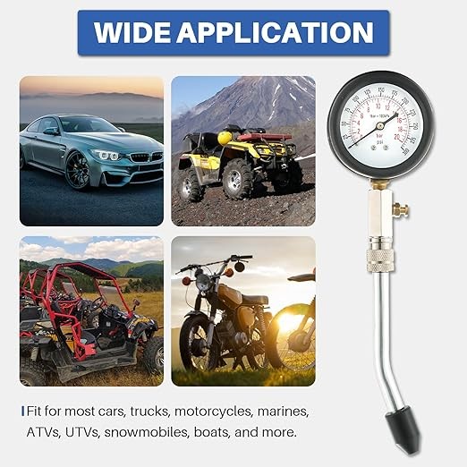 Cylinder Leak Down Tester Petrol Engine Compression Leakage Detector Tool Kit