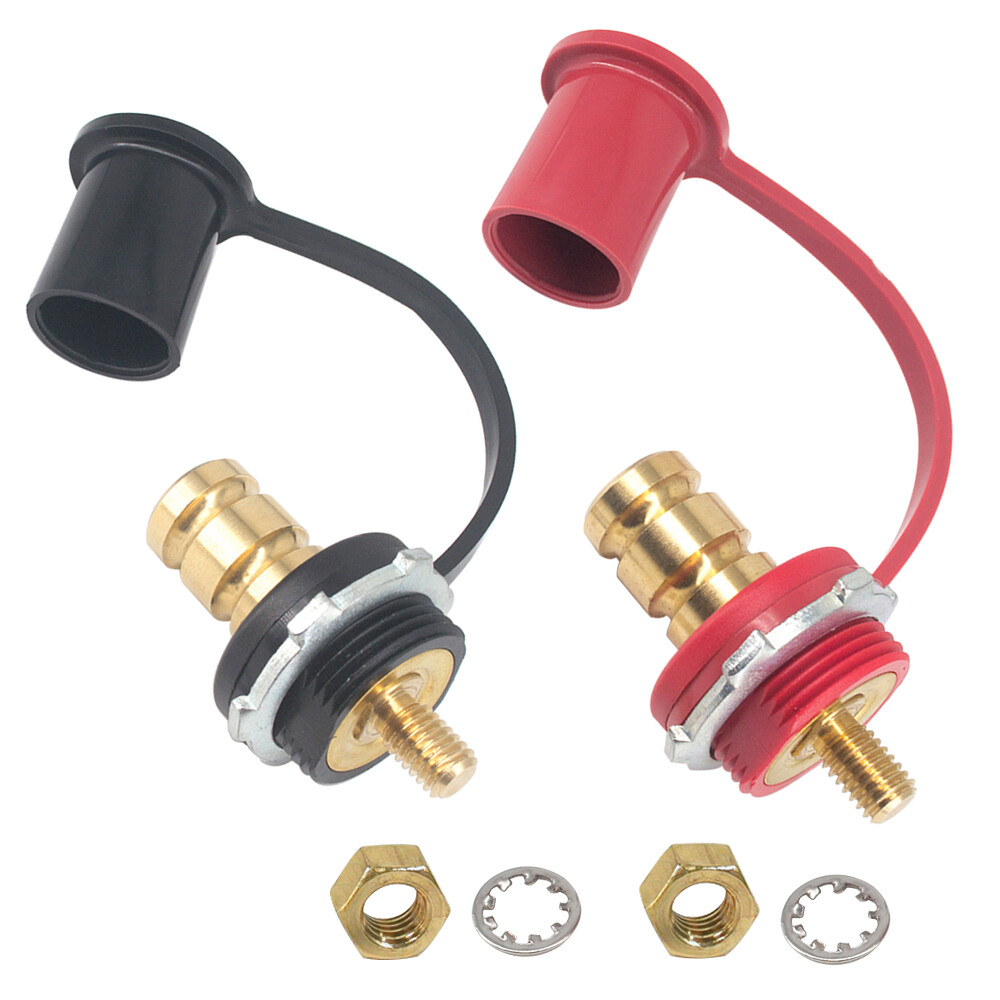 Pair Remote Jumper Battery Terminal Lug Post Body Panel Mount Charging3/8" Stud