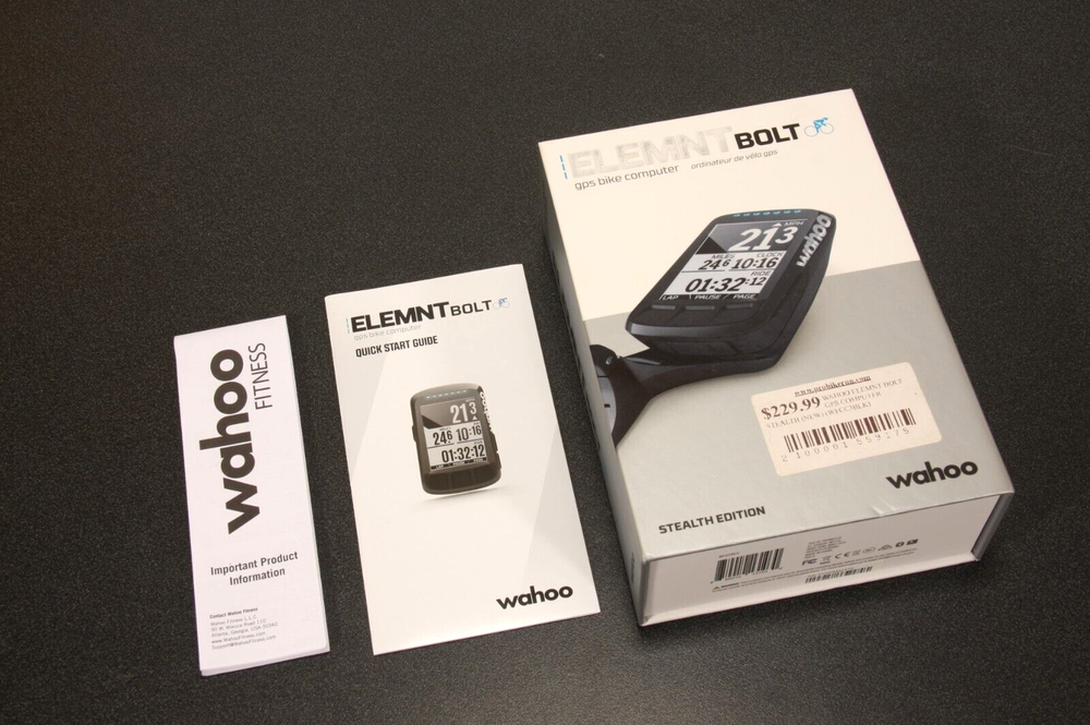 Wahoo Elemnt Bolt Empty Box and Quick Start Guide ONLY, NO GPS INCLUDED