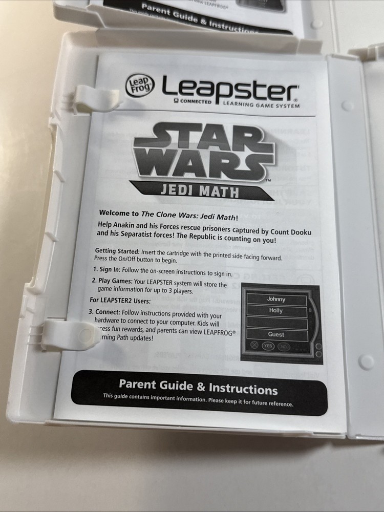 LEAPFROG Leapster 1 & 2 Star Wars Jedi Math And Tangled