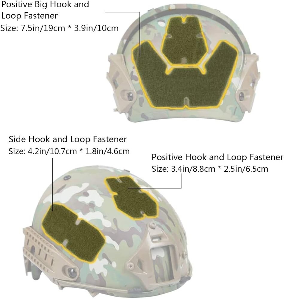 Customizable Hook & Loop Fastener Set for Tactical ACH/MICH Helmets | 6 Panels
