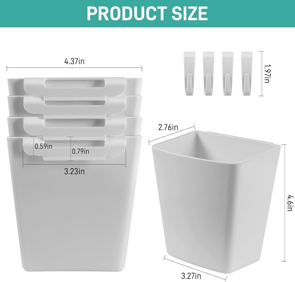 Hanging Cup Holders for Rolling Cart Utility Storage