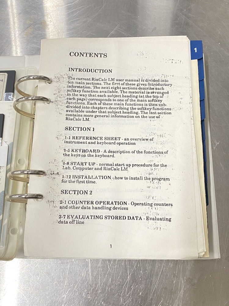 LKB 1224 RiaCalc LM Gamma Counter Computer Program - Users Guide / Manual
