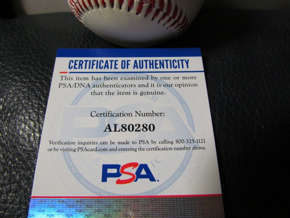 Dan Johnson signed baseball PSA Certified 2